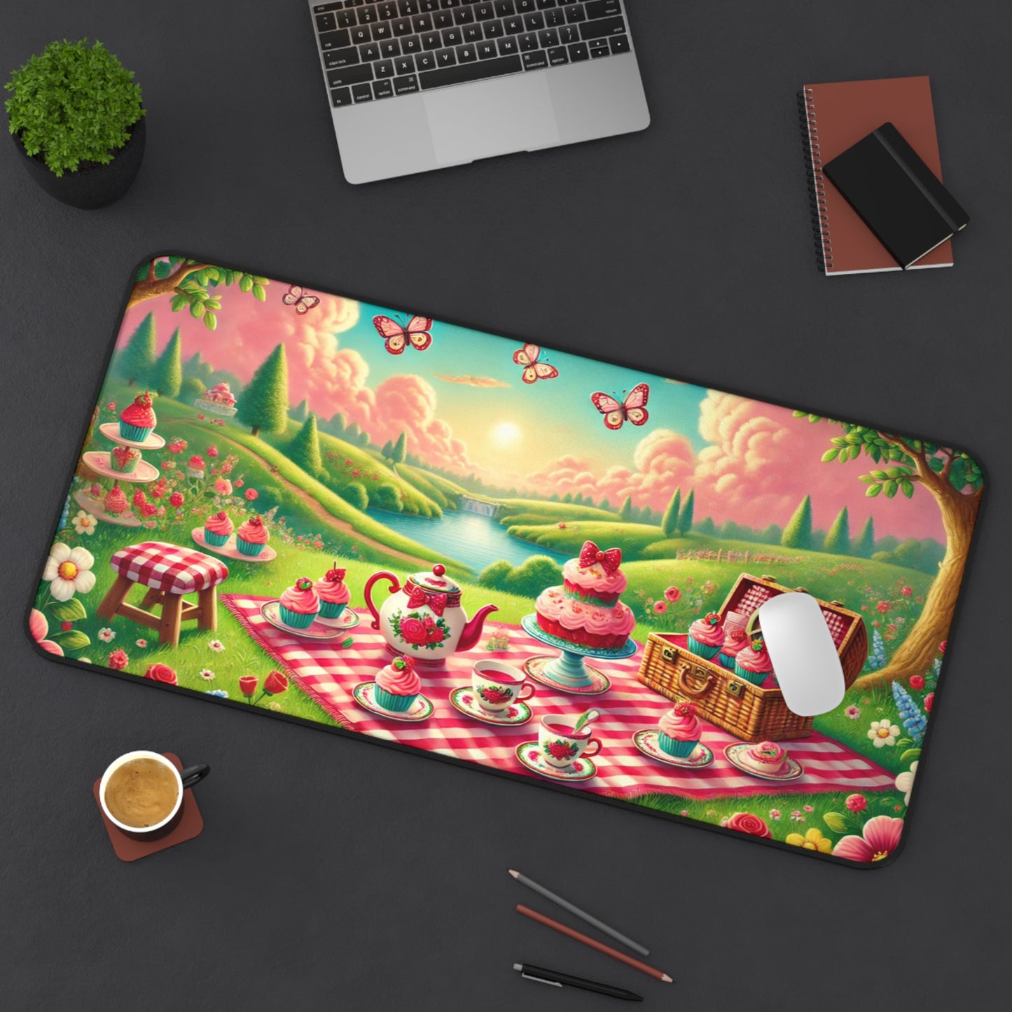Berry Picnic Large Desk Mat 16" x 32" from Off Leash Designs