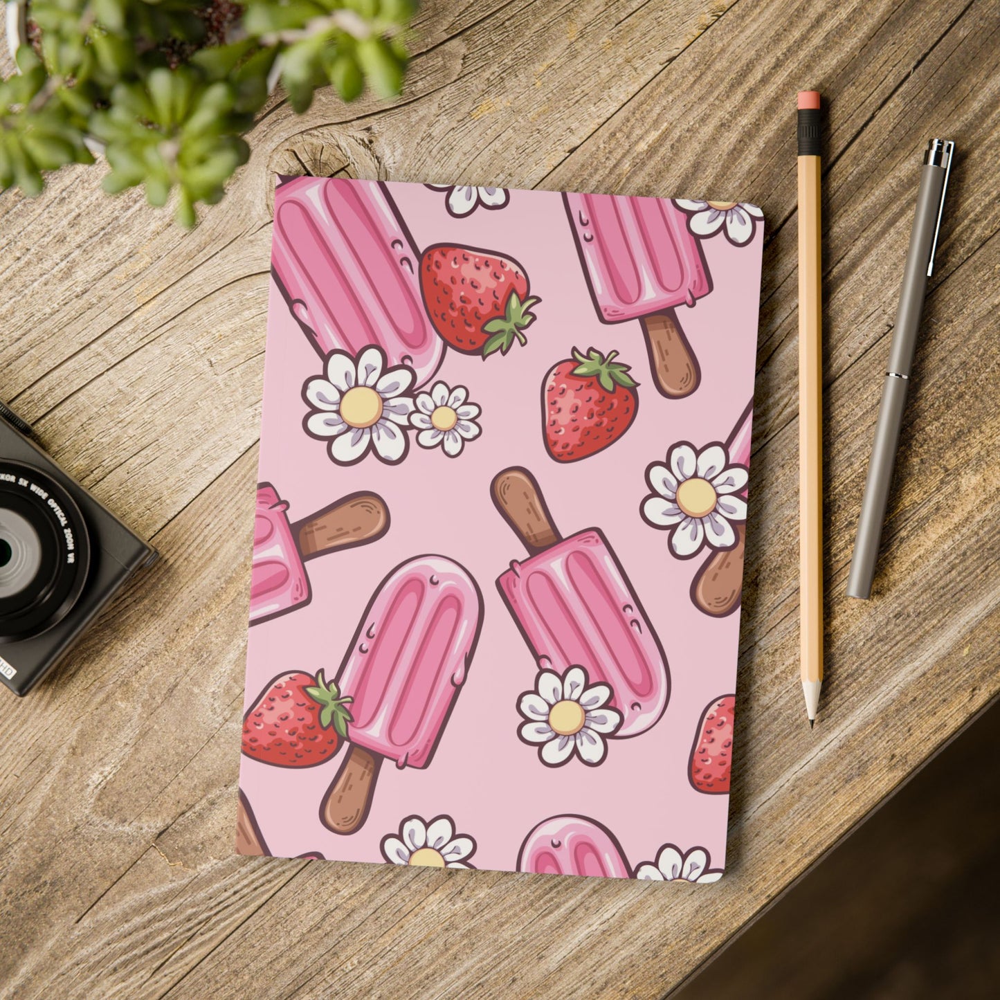 Strawberry Ice Cream Softcover Journal (50 or 100 sheets)