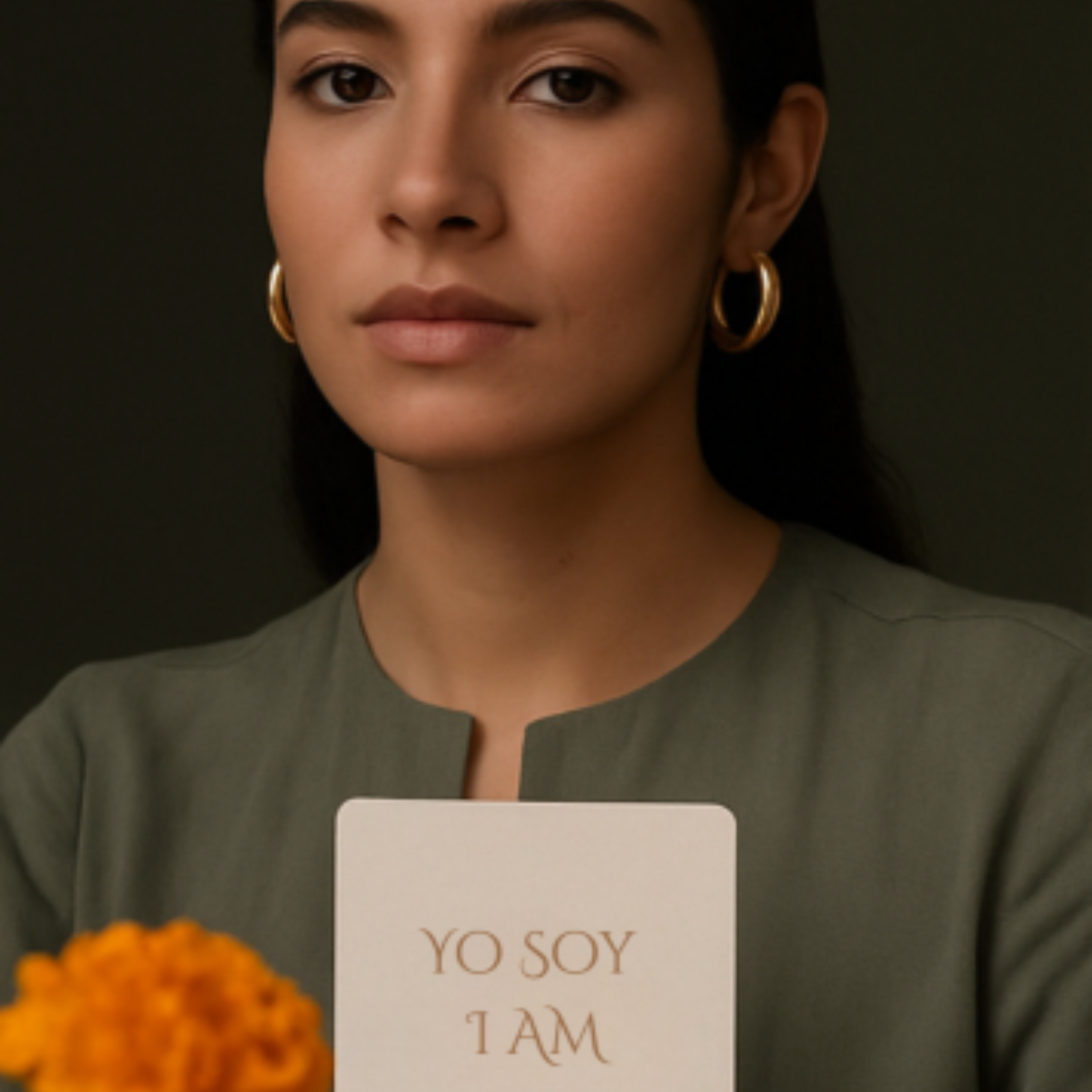 woman with 'LUZ LANDA' branding, featuring a ritual theme.