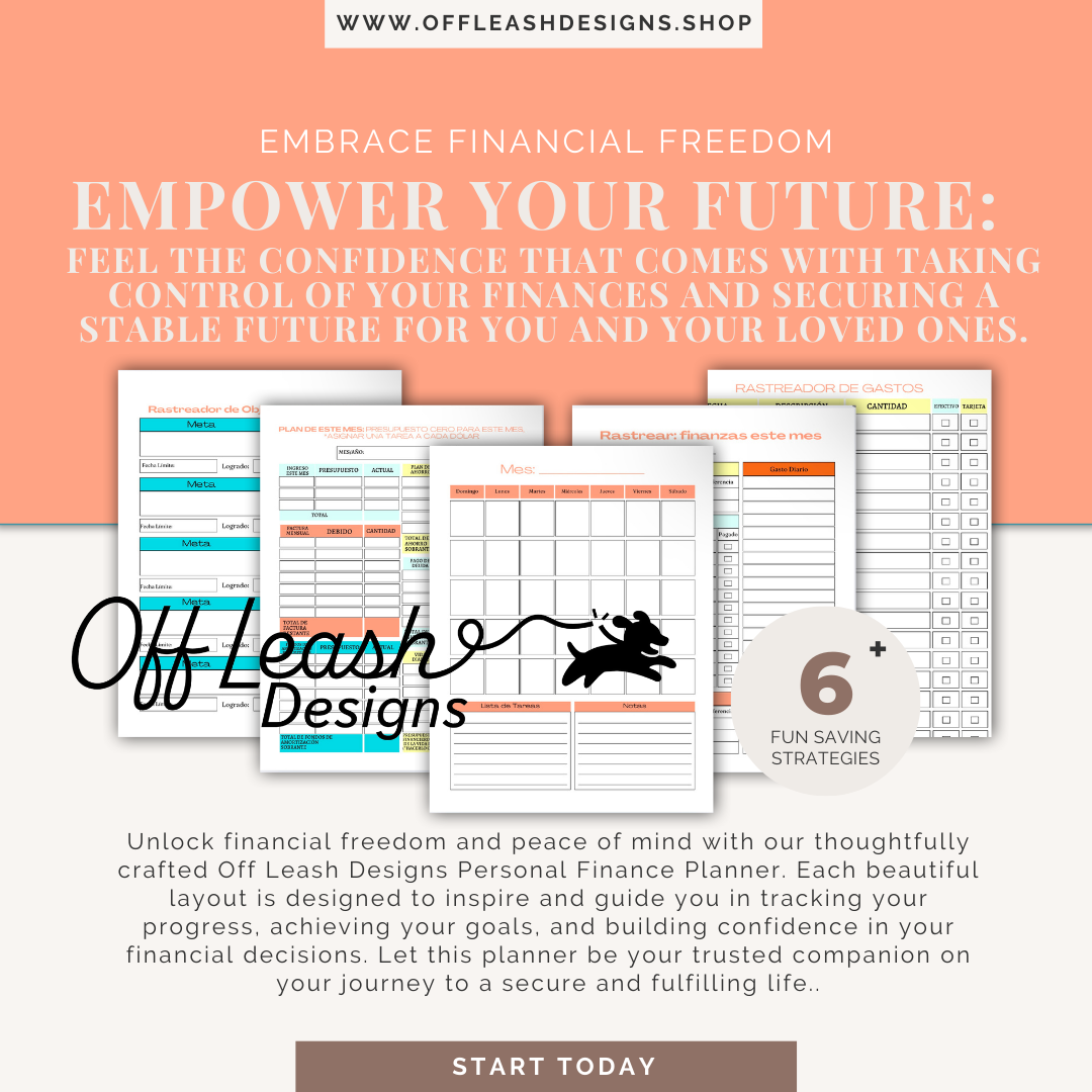Personal Finance Planner - Bright Color (English) Bright Colors with Flower Aesthetic